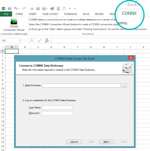 CONNX Add-on for Excel